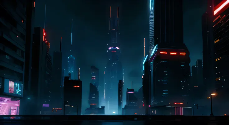 A cyberpunk-style city with a nighttime atmosphere and Star Wars-like aesthetic.