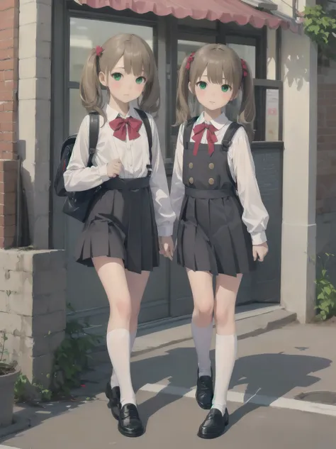 1girl,best quality,ultra-detailed,high resolution,(photorealistic, realistic, photo-realistic:1.2),(9 yo,flat chest),bangs,(smile:0.3),,shigure ui (vtuber),aged down,,backpack,bag,bangs,black dress,black footwear,blush,pom pom hair ornament,collared shirt,...