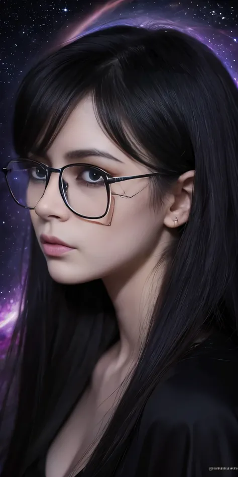 (highest quality,High resolution:1.2),(dark,Threatening:1.1)、((((Glasses)))),(Bad luckな:1.1), In the vortex of space,
Heart of a Goth Maiden, Very dark shade.
Her Eyes, Like dazzling fur in a starless haze,
A symphony of despair in their eyes.
Her Mogul Sn...