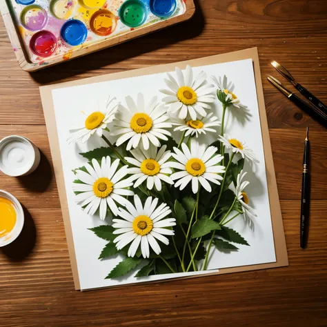 Reduce the number of daisies in the image，Reduce the area occupied by daisies on the way，And move the daisy to the lower left