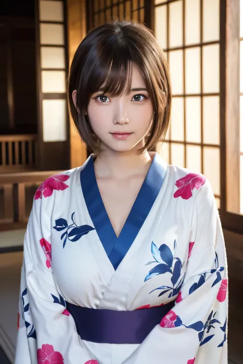 one girl, (a beauty girl, delicate girl:1.3), (16 years old:1.3), (large breasts:1.3), (slim body:1.5), 
break, (Kyoto, Kiyomizu Temple, large panorama:1.2),
break, (white floral print kimono:1.3),
break, very fine eyes, (symmetrical eyes:1.3),
break, smal...