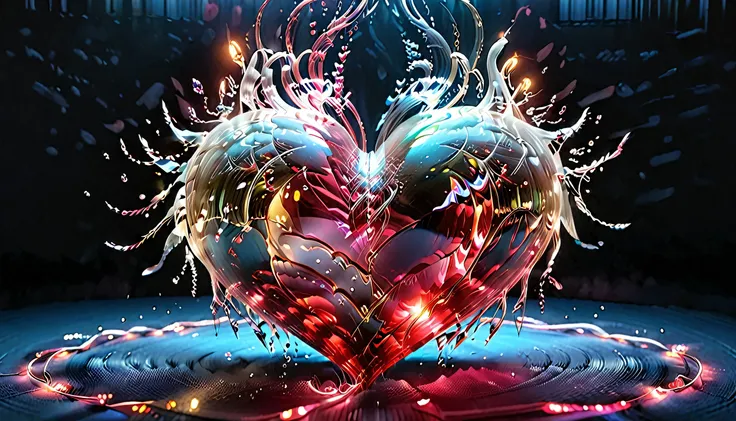 visualizer sound track, color sound track, very dynamic sound track, in the form of a heart, photo