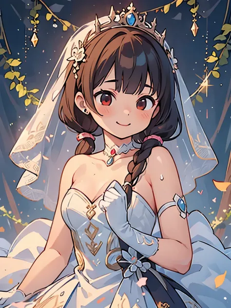 (masterpiece、最high quality、最high quality、Official Art、Beautiful and beautiful:1.2)、(One girl:1.3)Hatsune Miku、Twin tails,Big Breasts,makoto nijima, Blunt bangs, Braiding, Brown Hair, crown Braiding, Red eyes ,Earrings ,lipstick, eye shadow, compensate, Hai...