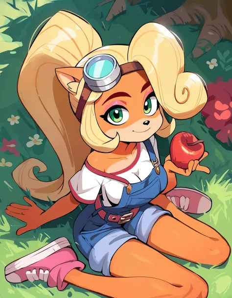 score_9, score_8_up, score_7_up, score_6_up, mngmst_style,
coco bandicoot, 1girl, belt, blonde hair, breasts, goggles on head, g...