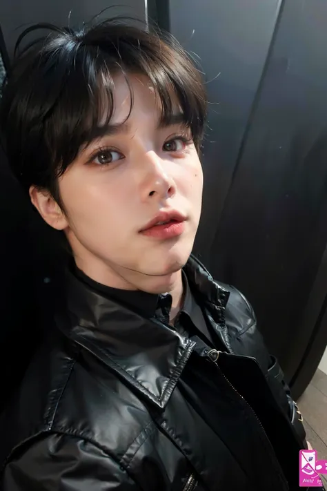 Araped Asian man posing for photo wearing black jacket and black shirt, jungkook, jiminplump lips, jiminMy right eyelid is swollen, Hyuntae, jimin, Jinyoung Shin, black hair shine, Parque jimin, Profile picture, Taejun Kim, 얼굴 사진 Profile picture, ✨🕌🌙, Take...