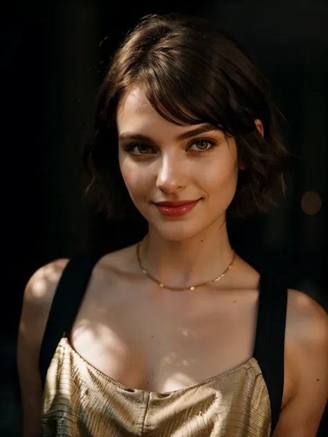 professional, standing, [headshot, smiling], close up ,bright lighting, eye focus, (sharp focus: 1.2), photo (full body) (American flat), attractive 25-year-old, (beautiful face: 1.1), detailed light brown eyes, delicious lips, (eye makeup: 0.85), (medium ...