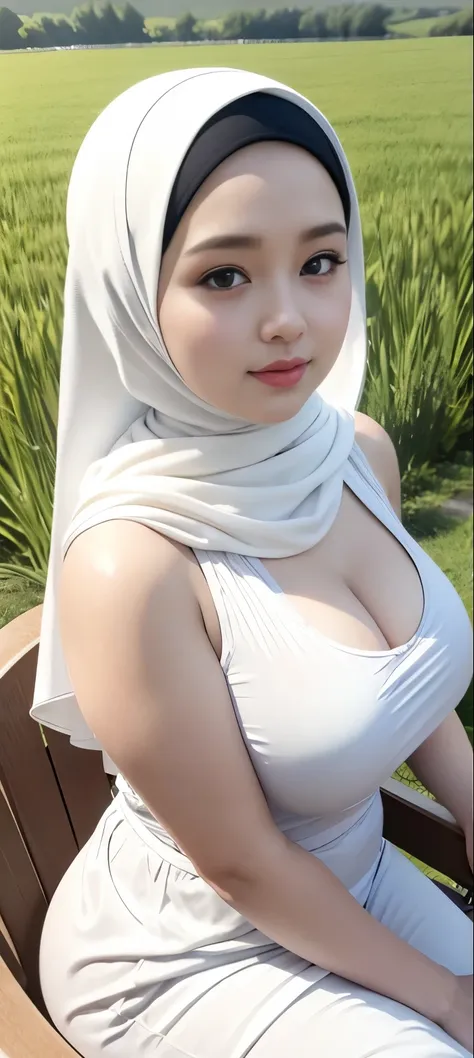 ( close up),raw, best quality, high resolution, works: 1.3), beautiful malay woman in hijab, masterpiece, fit body, big breasts,...