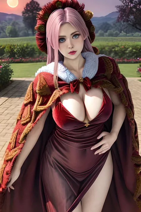 1girl,(RED theme: 1.2), (Velvet fabric nightgown: 1.2), (Koch snowflake cloak: 1.5), ,garden,moon,huge breasts,lactating,(lip gloss),(masterpiece), best quality, (real life portrait photography:1.5),unltra detailed,8K,Shot with a professional-grade camera ...