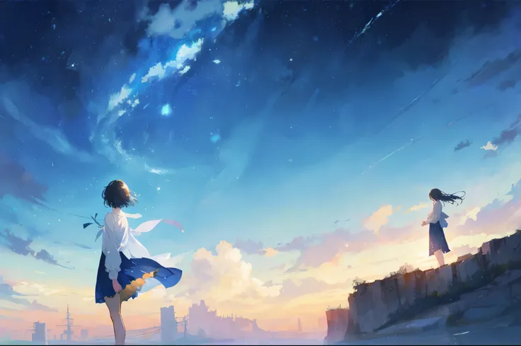 Created exquisite illustrations reminiscent of Makoto Shinkai&#39;s style, 非常に細かいディテールとhighest qualityを備えています. Create a high quality illustration of a beautiful crying boy, White Hair、Medium Hair、Light blue eyes、A nostalgic atmosphere with attention to det...