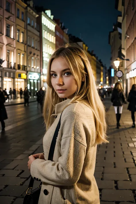 light blonde girl in warsaw