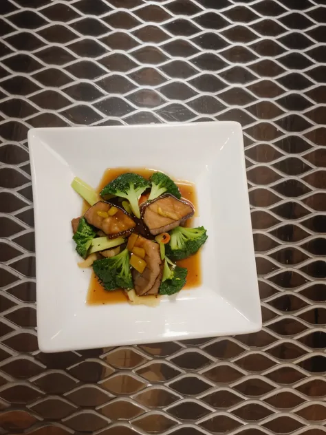 Japanese restaurant table with dark background