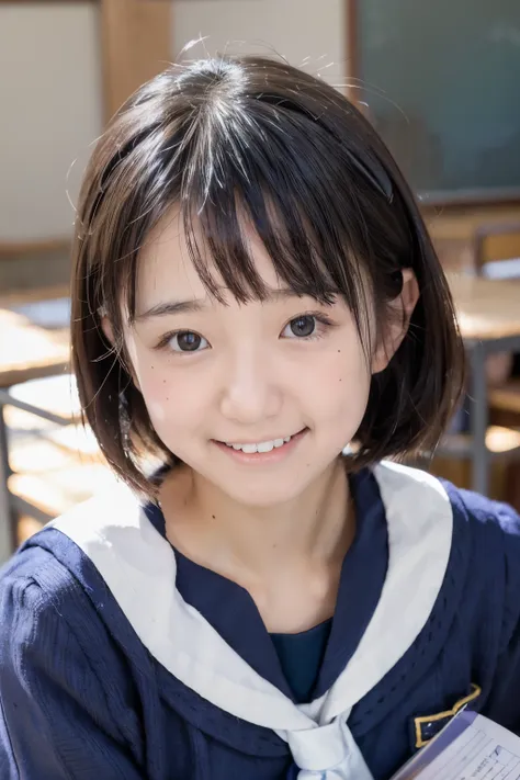 lens: 135mm f1.8, (highest quality),(raw photos), (tabletop:1.1), (beautiful 12 year old japanese girl), cute face, (deeply chis...