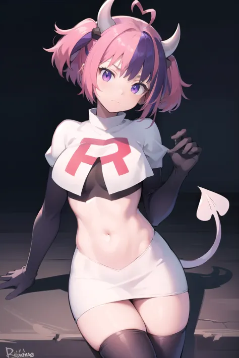 ironmouse, ironmouse, ahoge, medium hair, multicolored hair, pink hair, (purple eyes:1.1), purple hair, sidelocks, streaked hair...