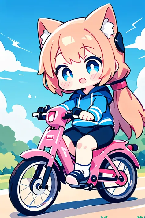 Photorealistic、Chibi Girl Doll(A presentation on the appeal of electric-assisted bicycles)