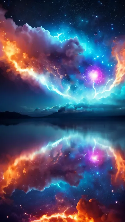 Supernova　universe　mysterious　Fantasy　thunder　inflammation　water