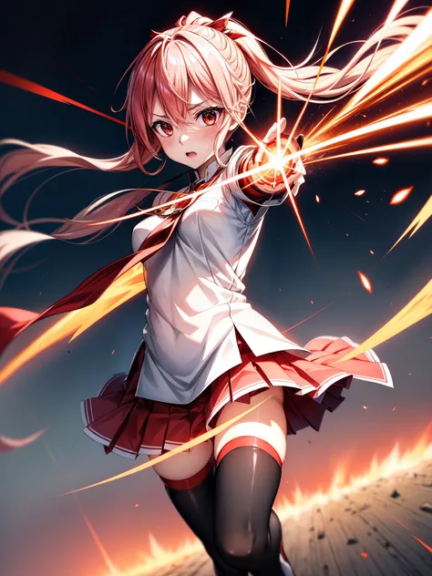 The scarlet bullet、It shoots through the air, emitting a crimson flash.。The metallic luster shines brilliantly、The instantaneous speed is unstoppable。The moment the bullet is fired、The sound of the shot shook the air.、A scarlet trail of light burns into my...