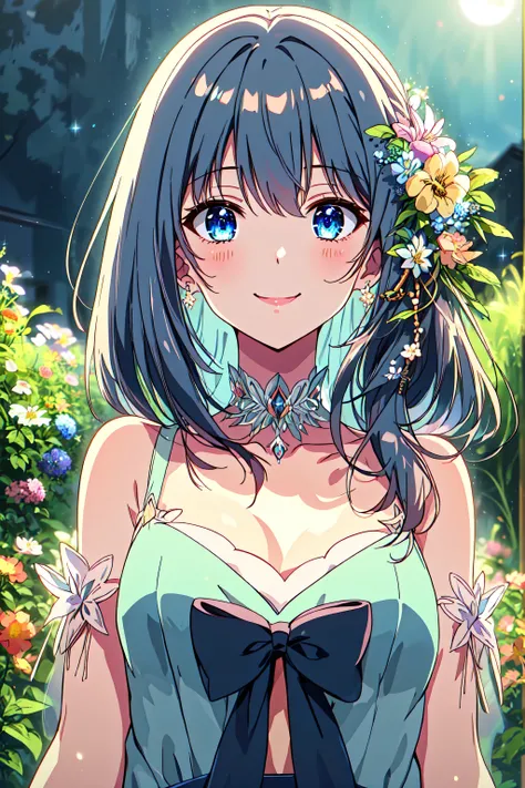 ((highest quality)), ((masterpiece)), (detailed), Perfect Face ,masterpiece, best quality, extremely detailed, anime, girl, blue eyes, silver hair, 8K, 4K,longhair,colorful,Wedding dress,small breast,expressive eyes,perfect face, moe, kawaii,cute,dress,eye...