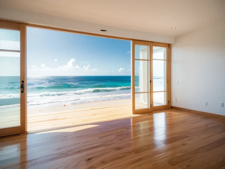 floor，log，White，Bright，Room，Ocean wallpaper，Overlooking，Close shot，HD