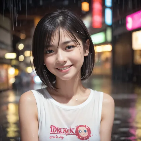 (Best-quality, Masterpiece, Ultra-High-Resolution, (Photorealistic:1.4), Raw Photo, depth of field, professional lighting, perfect anatomy, extremely details), 1girl, 15-years-old, the most famous Japanese idol, wearing white T-shirt and light-pink pleated...