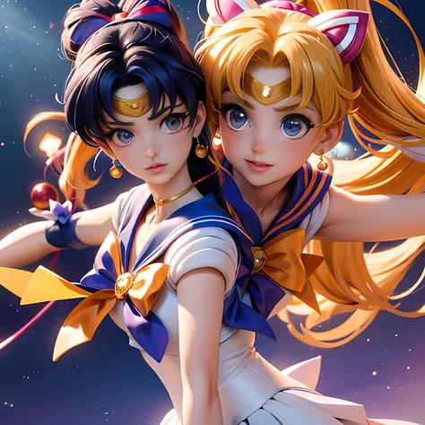 Sailor Moon、Sailor Mercury、Sailor Venus、Sailor Mars、Sailor Jupiter、Sailor Saturn