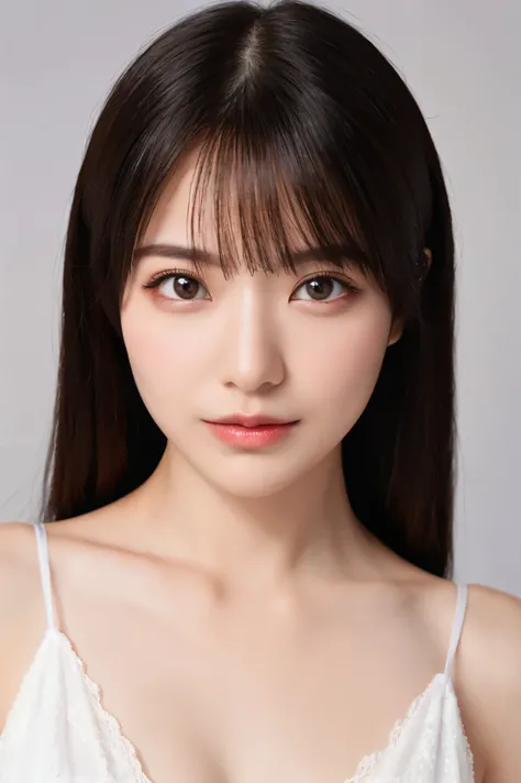 (Tabletop、highest quality、8k、Award-winning works、Ultra-high resolution)、One Woman、(Face close-up:1.1)、(Pure white background:1.1)、Perfect beautiful face