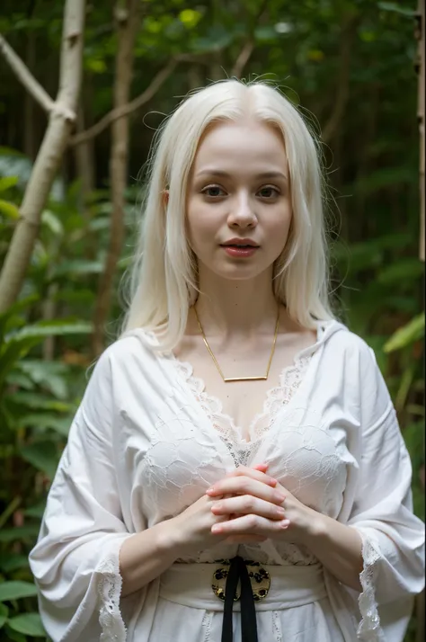 cute 58 yo (albino:1.4) woman of slavic descent. (short:1.1), long white hair, gray eyes, ((very pale:1.4)). innocent look. inno...