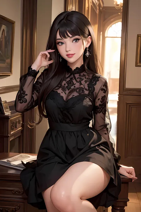 (Masterpiece, Best Quality, High Quality:1.4), professional artwork, well drawn, Intricate Details, field of view, race background, 
Long hair, lipstick, makeup, ultra detail hair, ultra detail face, perfect eyes, perfect face, earring,Looking at Viewer, f...