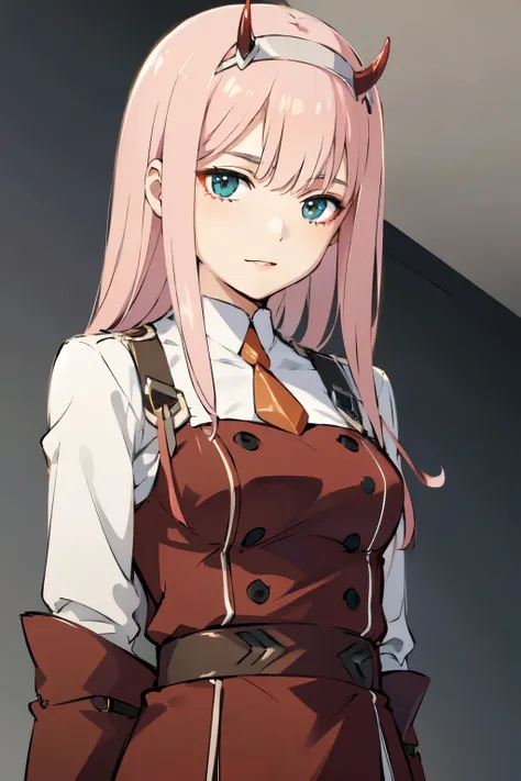 ((best quality)), ((masterpiece)), (detailed), perfect face. asian girl. pink hair. red horn.