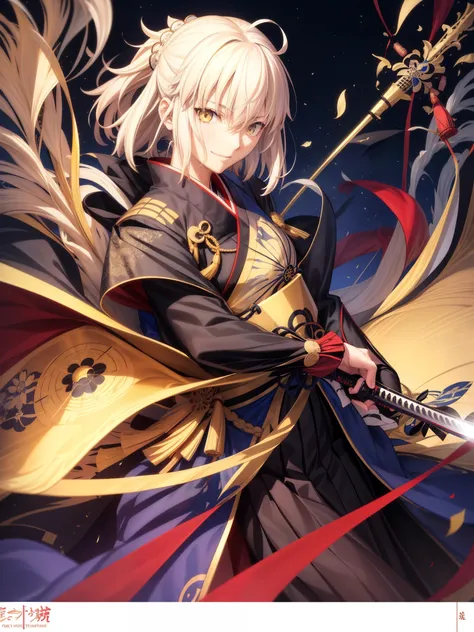 okita souji、yellow eyes、日本人woman、侍のwoman、fate grand order、mature、adult、woman、skirt、hair between the eyes、fate grand order、master...