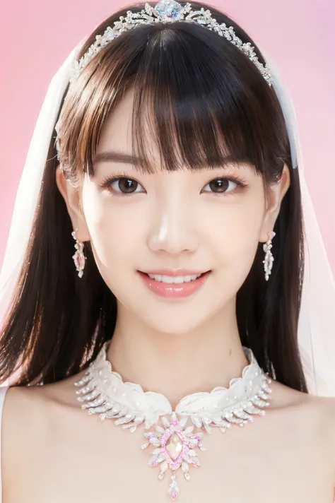 (highest quality、Tabletop、8k、Best image quality、Award-winning works)、One beautiful bride、(alone:1.1)、(The most extravagant and gorgeous huge pure white wedding dress:1.1)、(Perfect Wedding Lace:1.2)、(The most gorgeous and luxurious giant tiara:1.1)、(The mos...