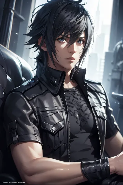 final fantasy xv, noctis lucis caelum, highly detailed portrait of noctis lucis caelum, extremely detailed face, beautiful detai...