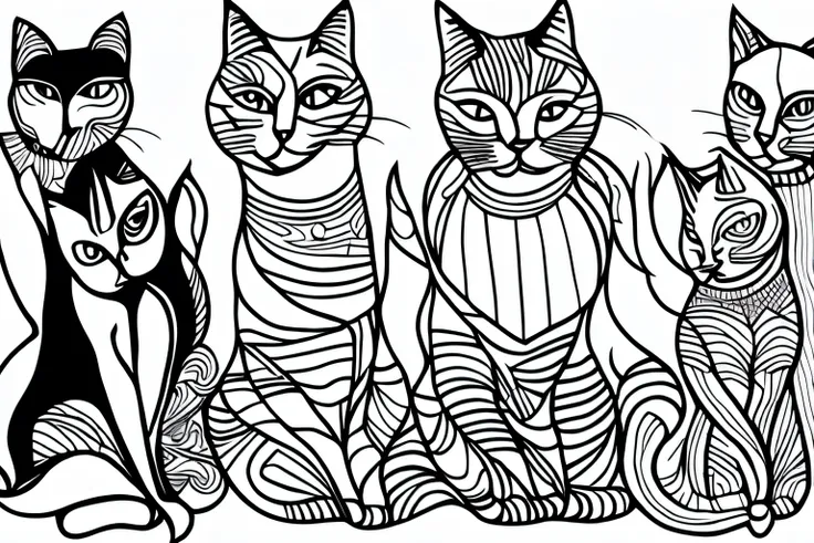 5 cats, fairy tale, Fairytale, Picasso