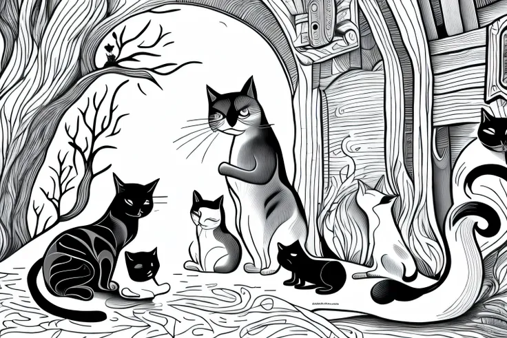 5 cats, fairy tale, Fairytale, Mystery