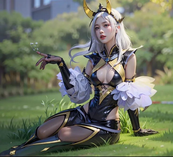 a close up of a 4 girls  ,grey hair , big booobs ,  shadowbringers cinematic, 4 k detail fantasy, a beautiful fantasy empress, game cg, xianxia fantasy, xianxia hero, 2. 5 d cgi anime fantasy artwork, cinematic goddess close shot, ruan jia and artgerm, wow...