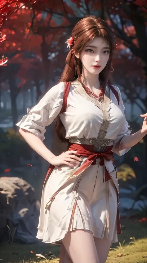 (best quality,Extremely detailed,Reality:1.37),Bright colors,White low-cut shirt,Short red checked skirt,Red high heels,Curvy figure,Studio Lighting,Beautiful and delicate eyes,Beautiful and delicate lips,Extremely detailed eyes and face,Long eyelashes,por...