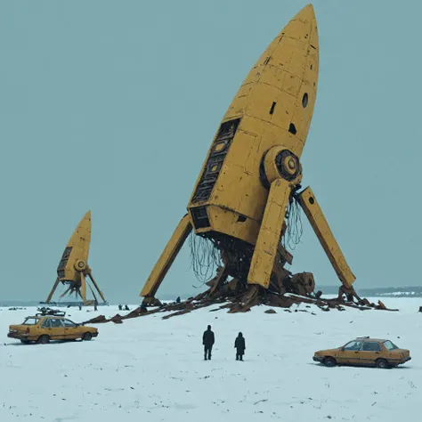 (beach:1.5) wrecked several spaceships (blizzard:1.3) Simon Stalenhag style Luxor Gold,Porcelain