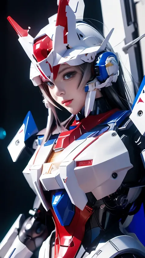 textured skin, super detail, high details, high quality, best quality, hight resolution, 1080p, hard disk, robot girl,(gundam gi...