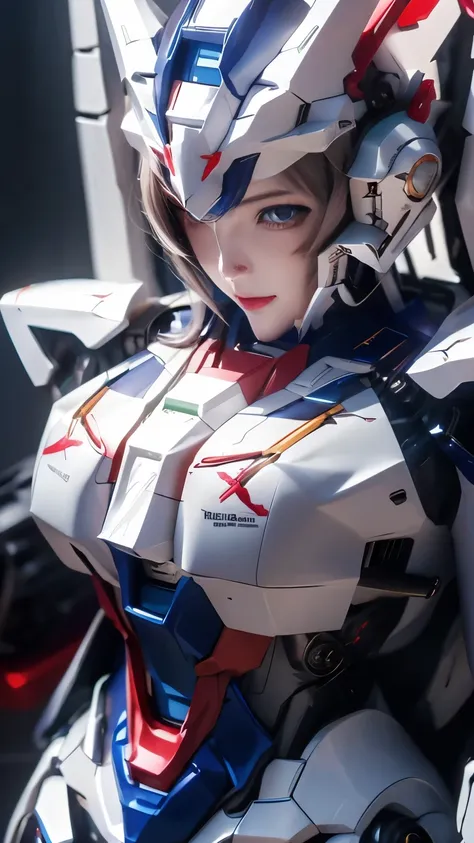 textured skin, super detail, high details, high quality, best quality, hight resolution, 1080p, hard disk, robot girl,(gundam gi...