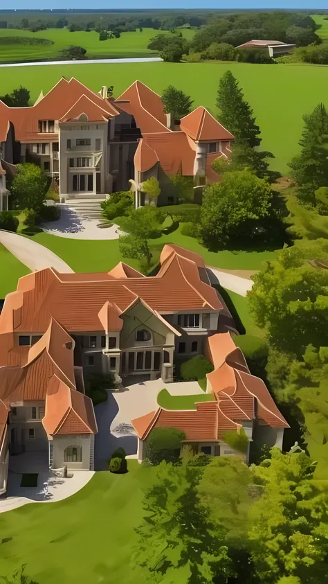 A Giant Mansion for 40 people, 4k anime version.