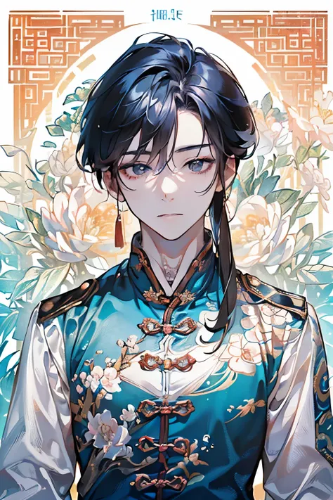 ((16歳くらいのmale性:1.2)),((male:1.4)),((chinese military uniform:1.2)),((hanfu costume1.25)),((gorgeous and voluminous outfit:1.3)),...