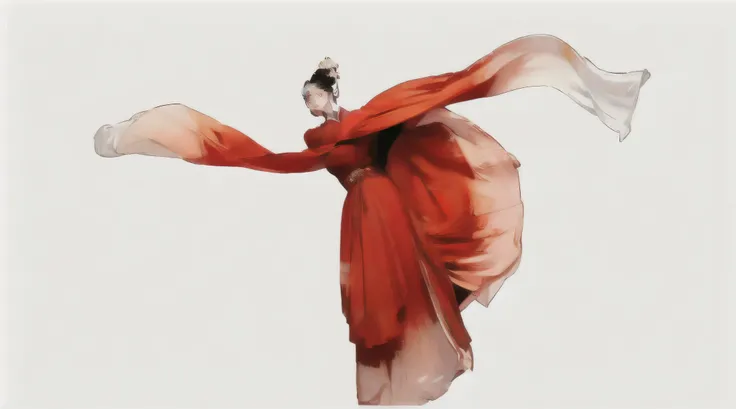 Chinese dance, dancing gracefully, Chinese traditional clothing, by Li Mei-shu, There is a woman wearing Chinese Hanfu, Long flowing hair and robes, palace ， a girl in Hanfu, Ancient Chinese Princess, Wearing Chinese clothes, Hanfu, Inspired by Zhu Lian, B...