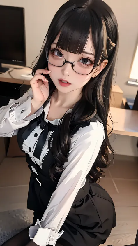 1woman,random office lady fashion,(thin type),(large breasts),(random sexy pose),(random hairstyle),(highest image quality,(8k),...