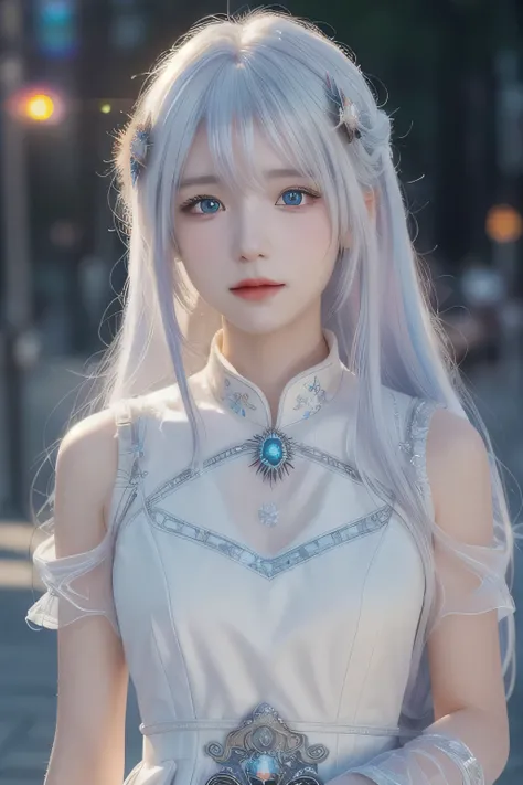 ((best quality)), ((masterpiece)), Snow mountain,((ultra-detailed)), extremely detailed CG, (illustration), blizzard, ((detailed light)), (an extremely delicate and beautiful), 1girl, solo, ((cowboy shot)), ((cute face)),(beautiful detailed eyes), red eyes...
