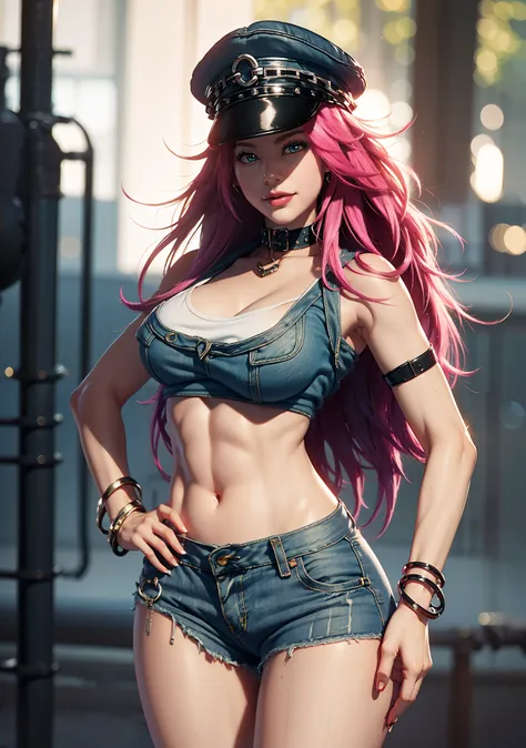 masterpiece, ultra high quality cg, best quality, perfect image, 1 beautiful woman, poison (sf), smiling, sexy breast, sexy ass,...