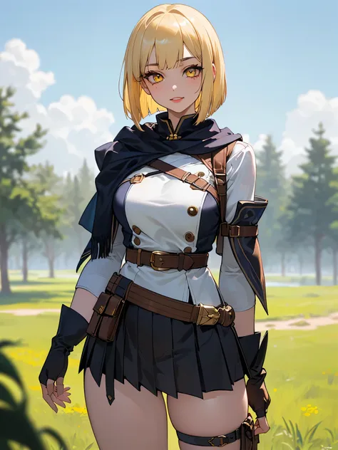 SFW (masterpiece, best quality, 32k) a youthful teenage girl with short blonde hair ((bright blonde hair, golden blonde hair, platinum blonde hair, bangs, diagonal bangs, straight bangs, bob, inverted bob, straight bob, perfect bob, stylish bob, asymmetric...