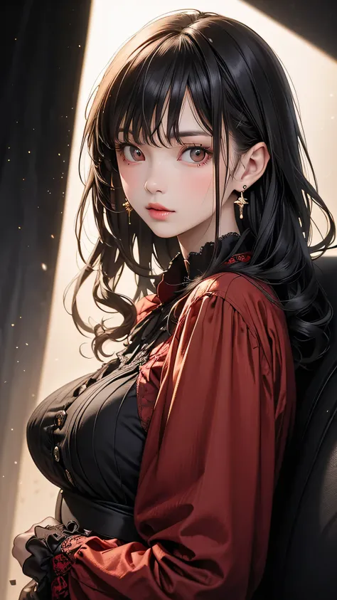 bloom, Lens Reflection, (8k, born, Professional, highest quality, masterpiece: 1.2), (Realistic, photoRealistic: 1.37), Super detailed, (Wide-angle 25mm portrait), (Most detailed skin: 1.2), Highly detailed face, Cinema Lighting, One girl, Black curly hair...
