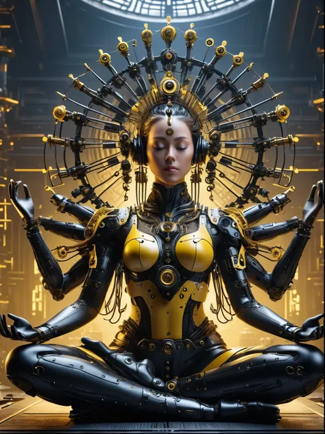 Cyberpunk Thousand-Handed Mechanical Monk 赛博朋克多手机械僧侣