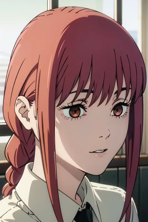 ((best quality)), ((masterpiece)), (detailed), perfect face. Asian girl. Red hair.