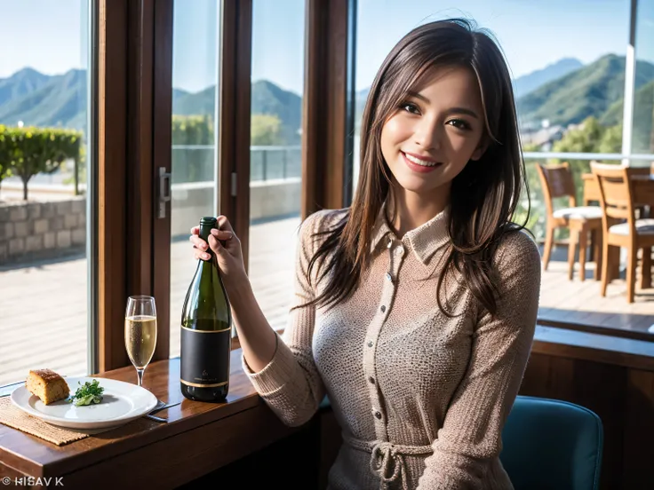 ((highest quality、8k、masterpiece:1.3))、Two beautiful women、Slim body、((Bob Hale、Straight hair:1.2))、(to be born, highest quality, masterpiece:1.5), (Realistic, Intricate details:1.2), Ultra-high resolution, Wine glass on the table、Facial lighting、Amazing v...