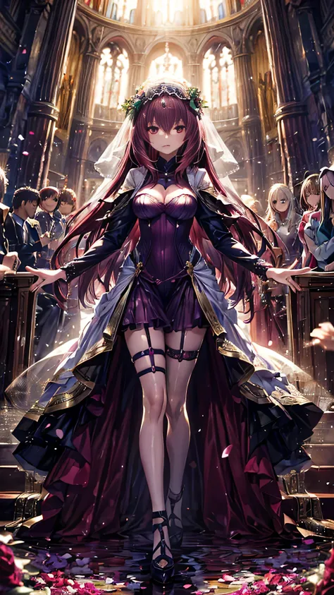 Wedding dress、Beautiful、god々death、bride、wedding style、Scathach、high resolution、high quality